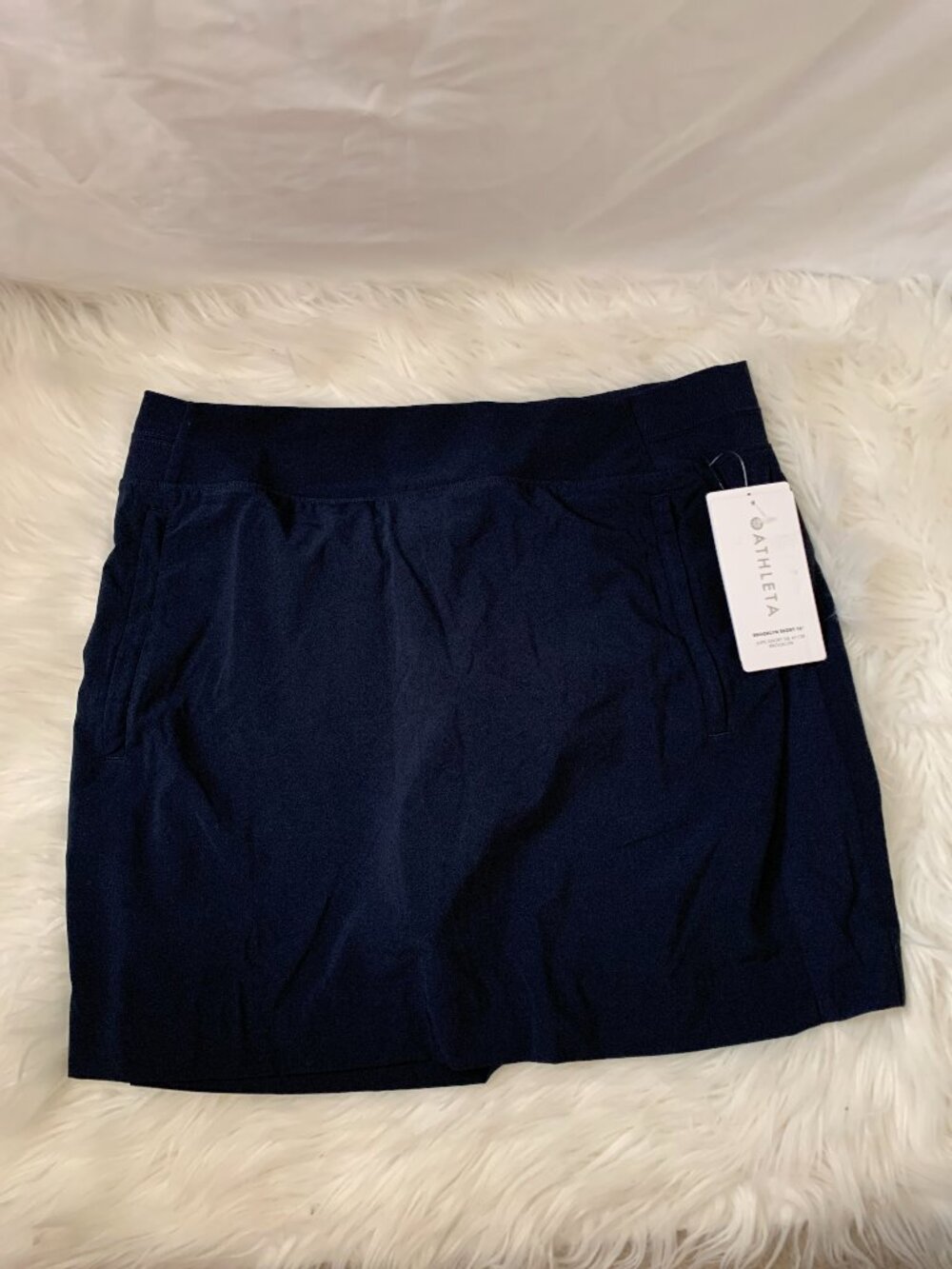 ATHLETA Brooklyn Mid-Rise Skort in Navy Blue Sz 12
